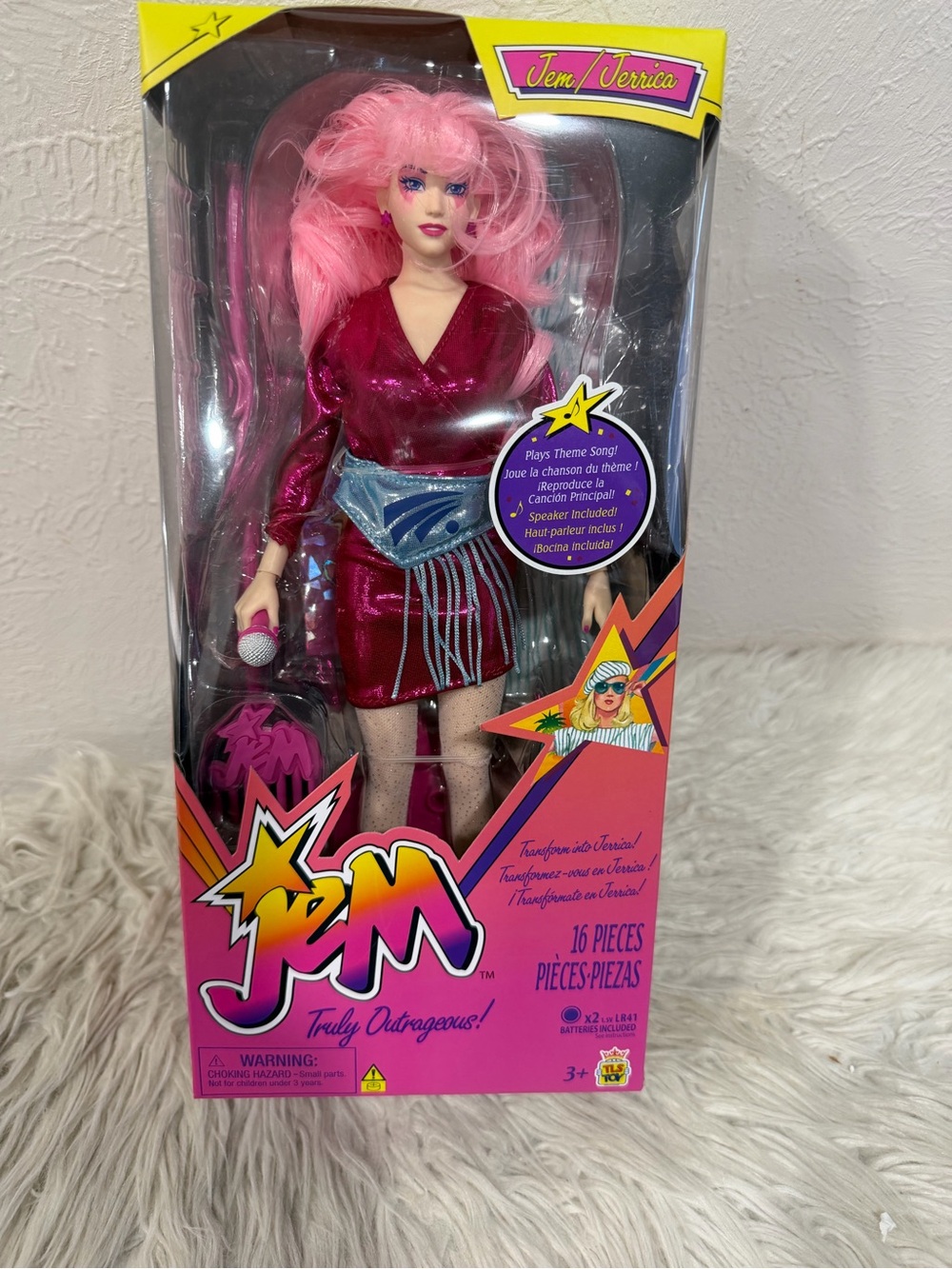 JEM Pink-Haired Jem Doll in Shimmery Pink Outfit by JEM